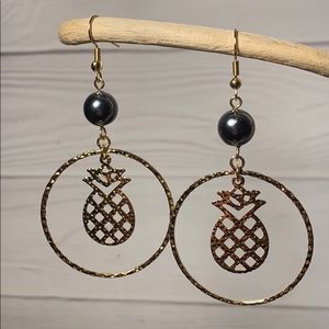 Pineapple with Shell Pearl Earrings